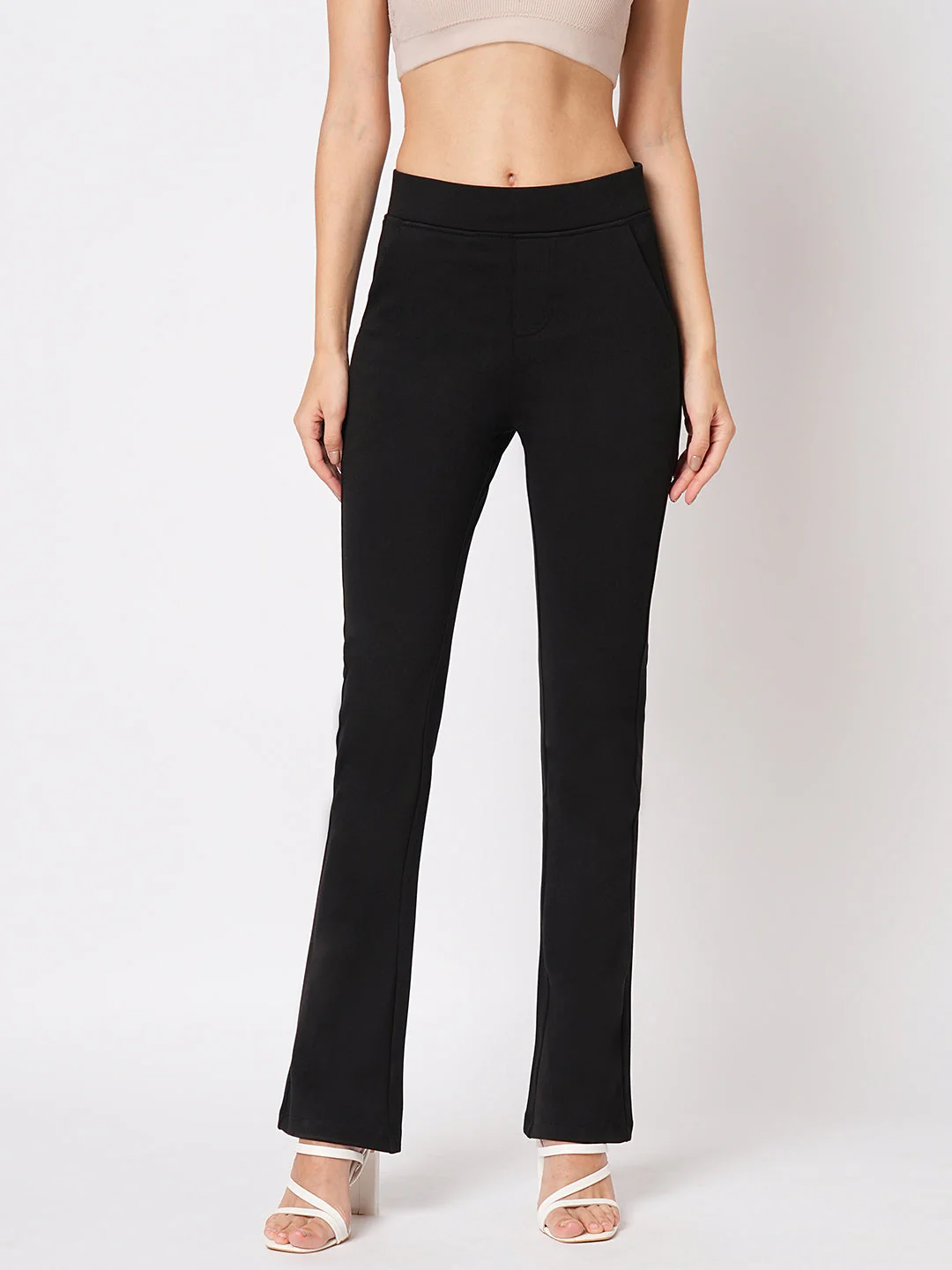Women High-Rise Mini Flare Treggings - Image 2
