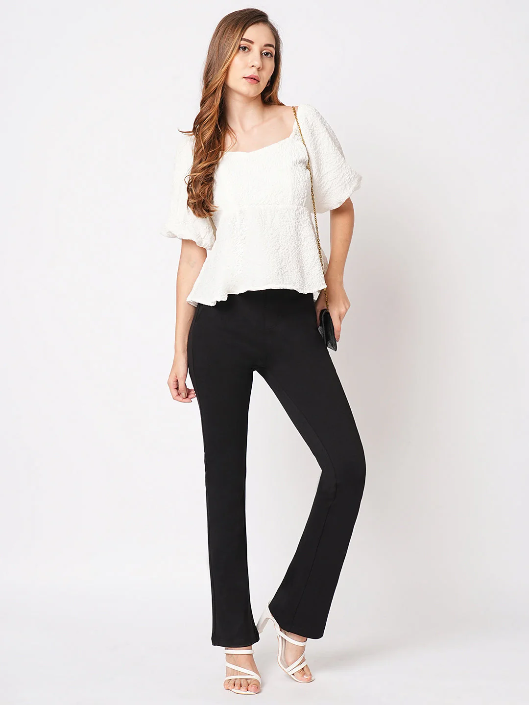 Women High-Rise Mini Flare Treggings - Image 3