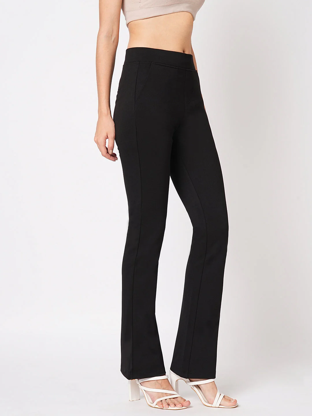 Women High-Rise Mini Flare Treggings - Image 5