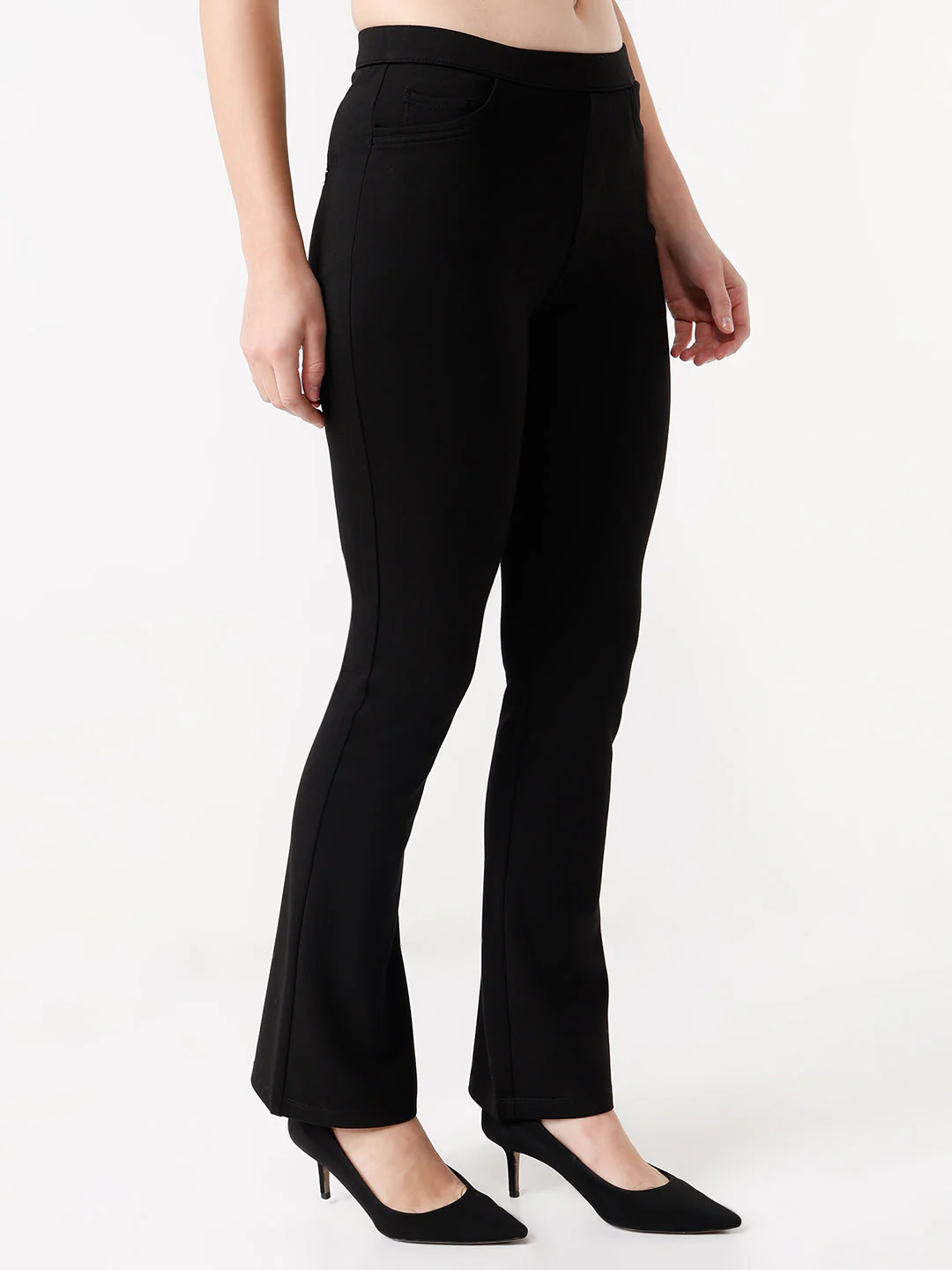 Women High-Rise Mini Flared Treggings - Image 4