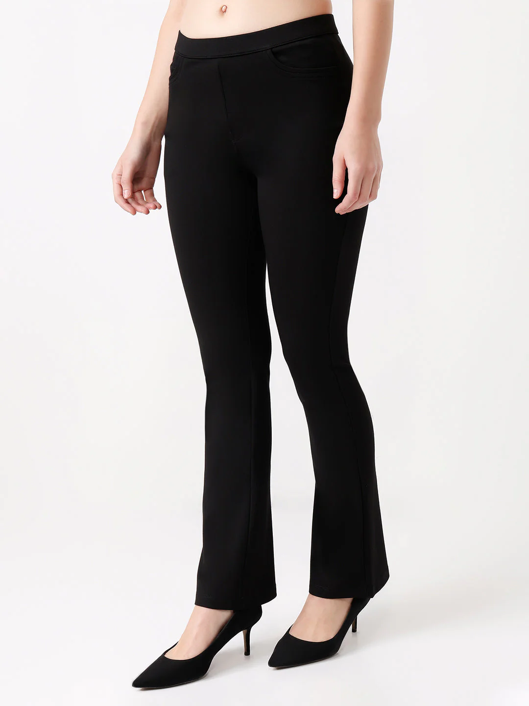 Women High-Rise Mini Flared Treggings - Image 5