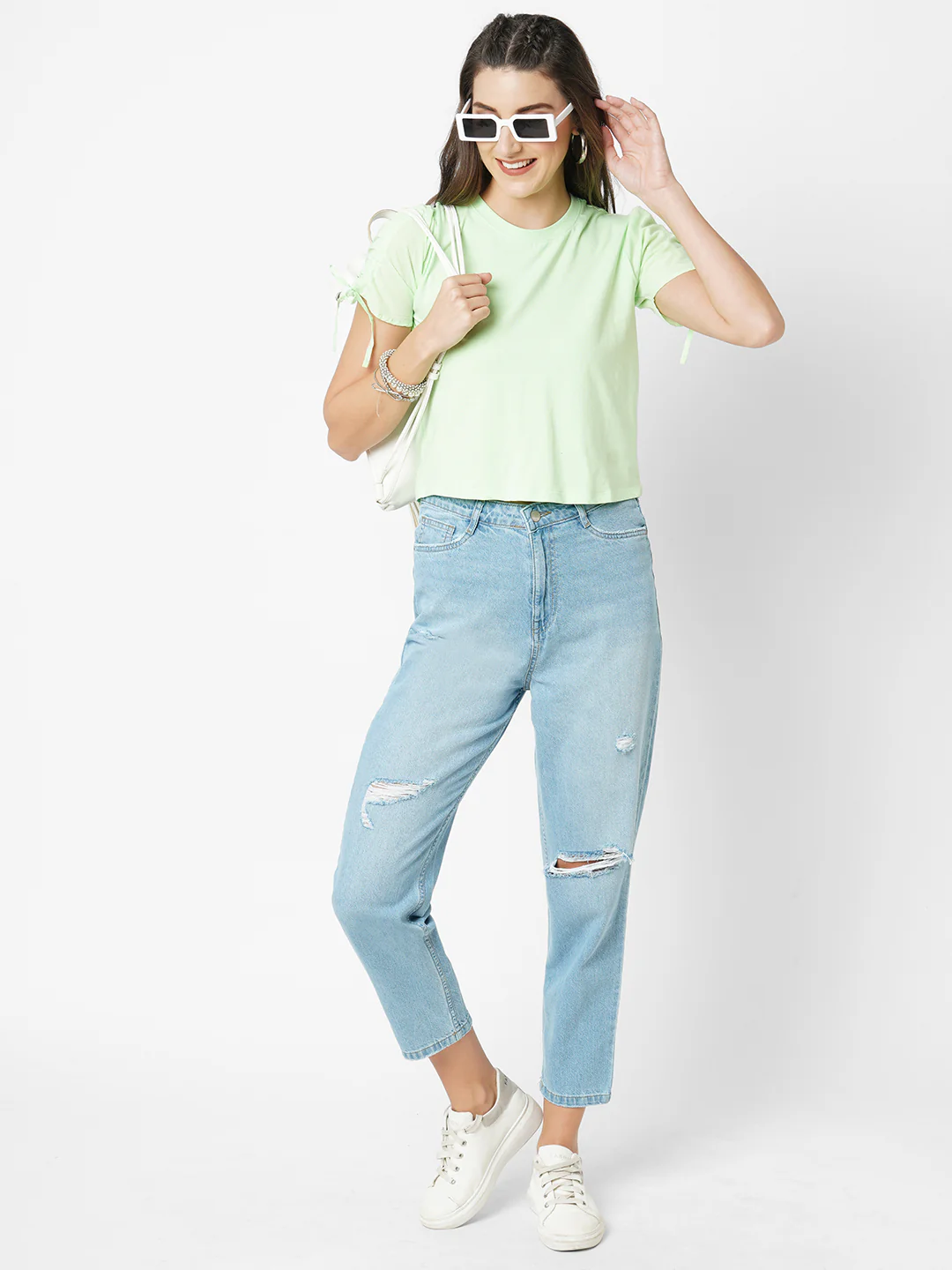 Women High-Rise Mom Fit Jeans - Image 2