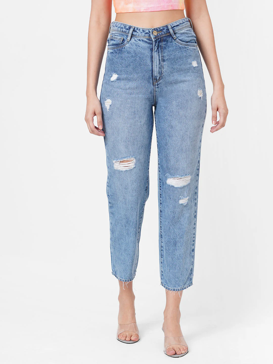 Women High-Rise Mom Fit Jeans - Image 2