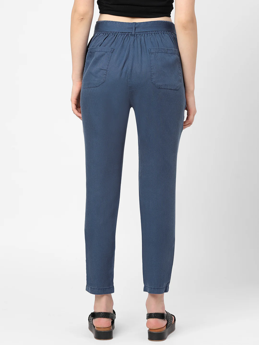 Women High-Rise Paper Bag Pants - Image 4