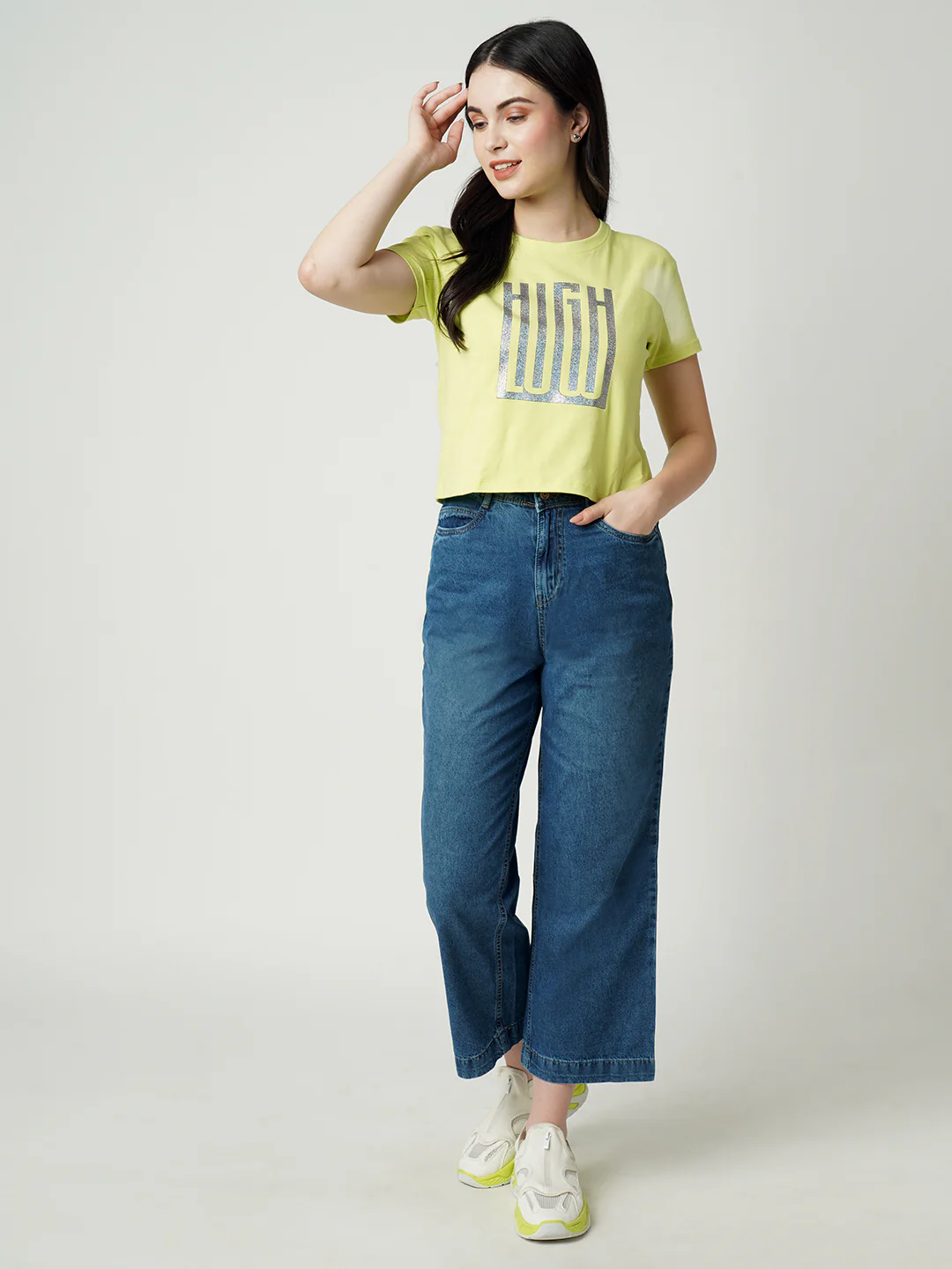 Women High-Rise Parallel Wide Leg Jeans - Image 2