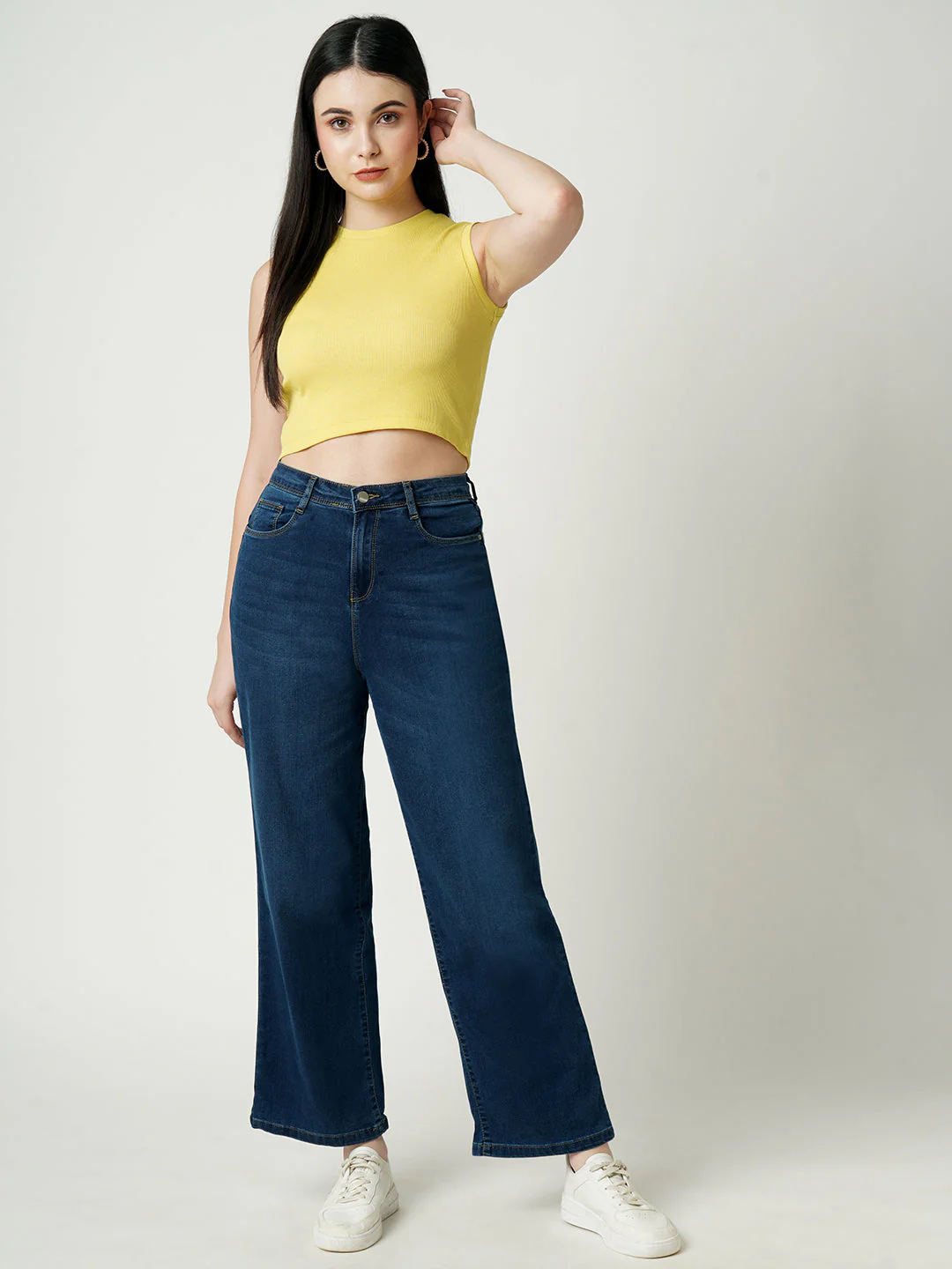 Women High-Rise Parallel Wide Leg Jeans - Image 2