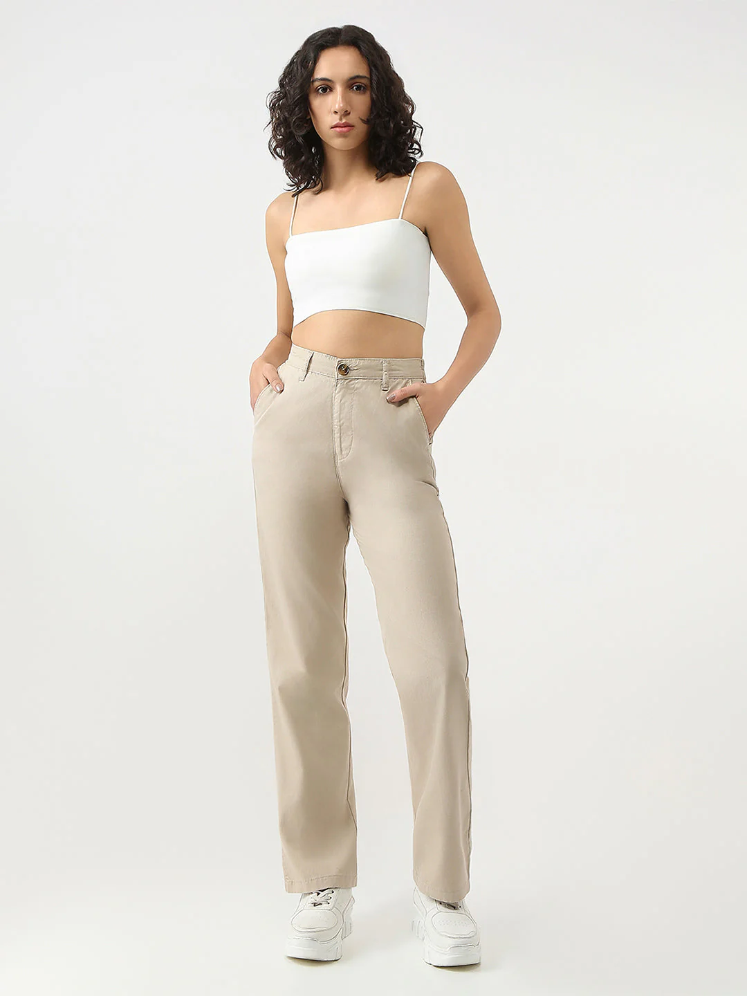 Women High-Rise Regular Fit Korean Pants - Image 3