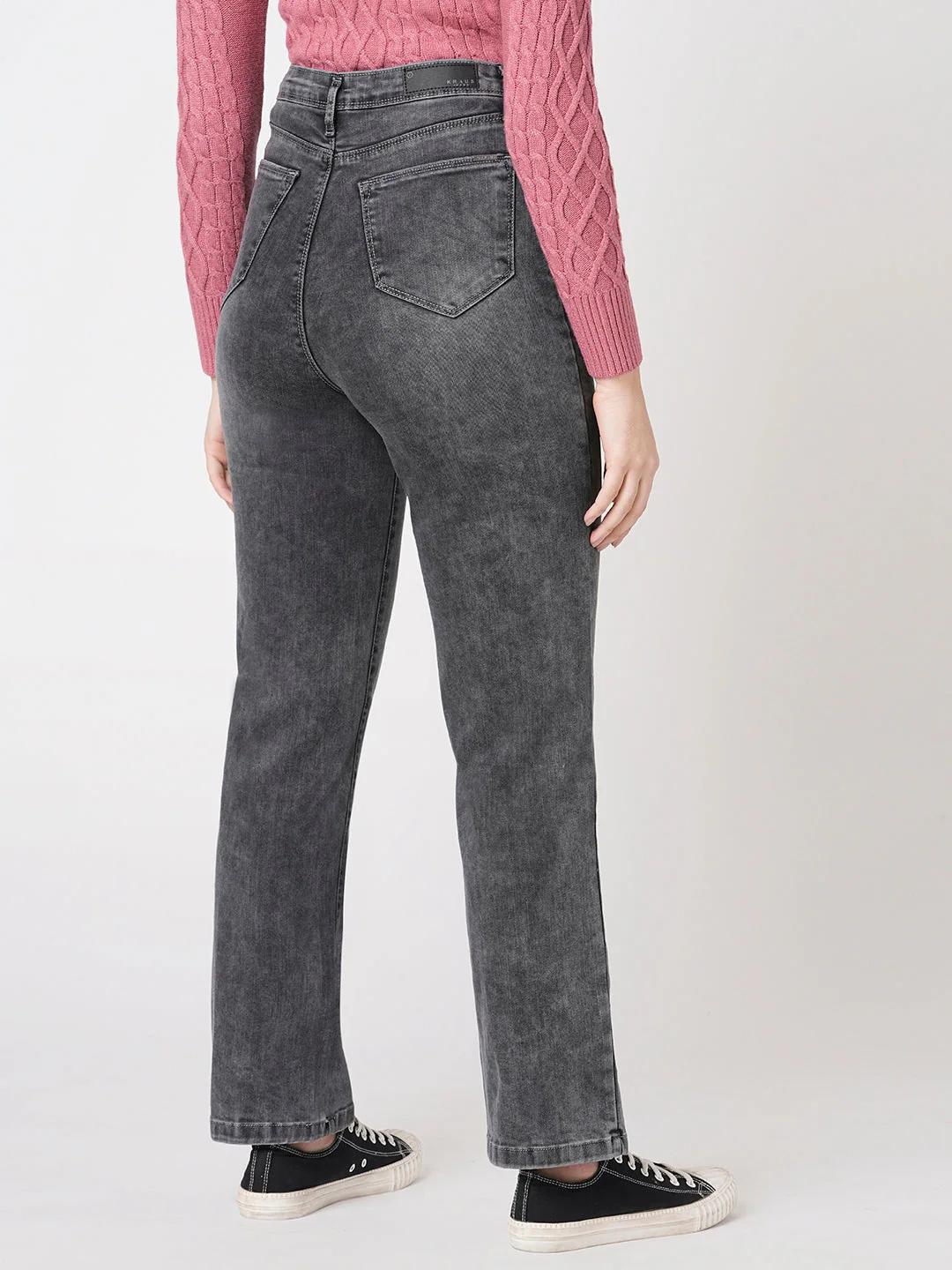 Women Grey High-Rise Relax Straight Jeans - Image 3