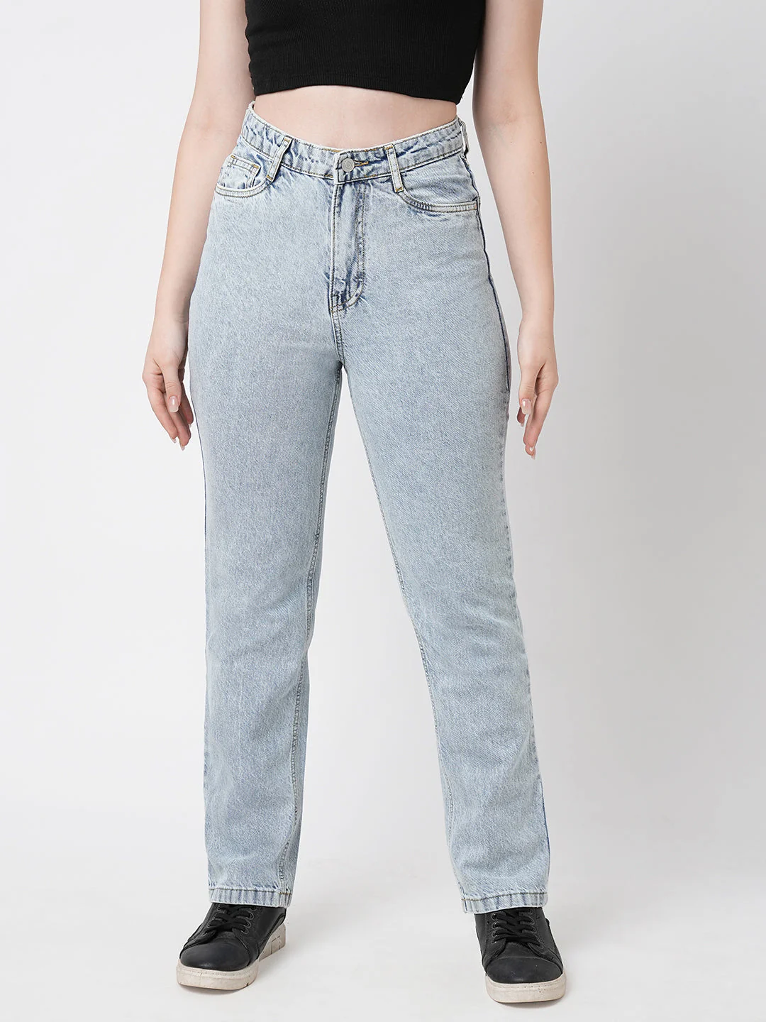 Women High-Rise Relaxed Straight Fit Jeans - Image 2