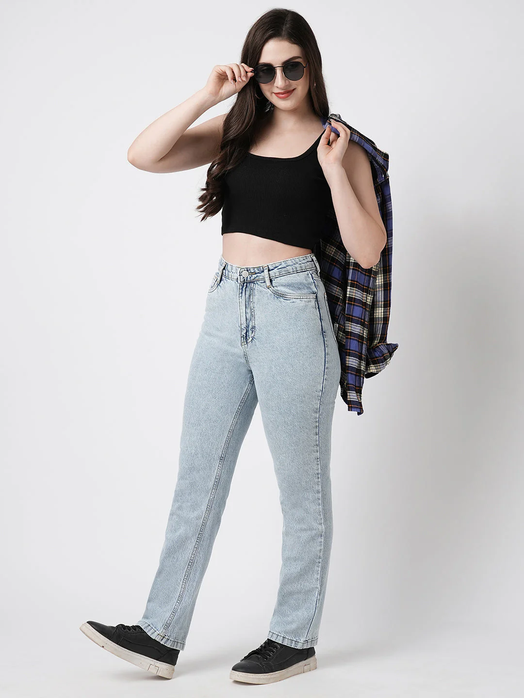 Women High-Rise Relaxed Straight Fit Jeans - Image 4