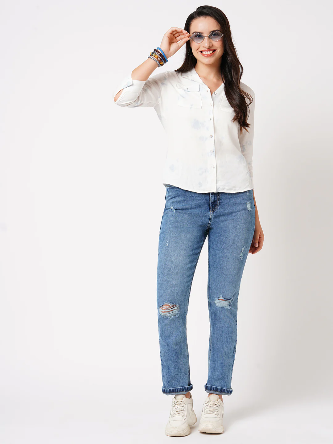 Women High-Rise Relaxed Straight Fit Jeans - Image 4