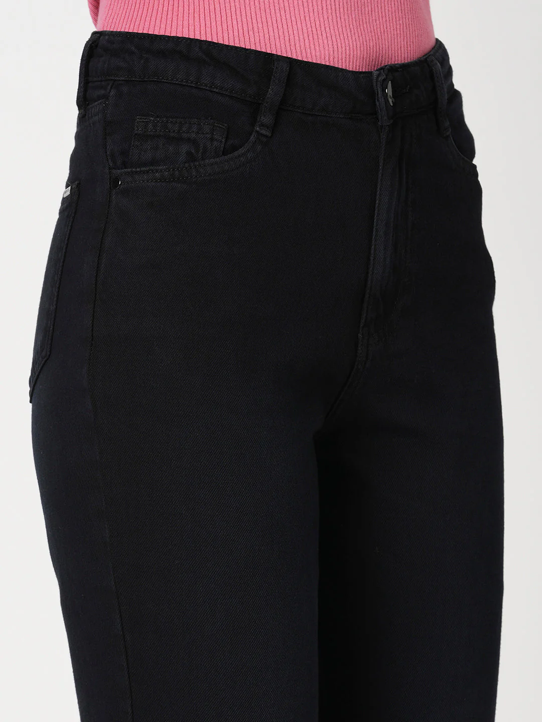Women Charcoal Blue High-Rise Relaxed Straight Fit Jeans - Image 5