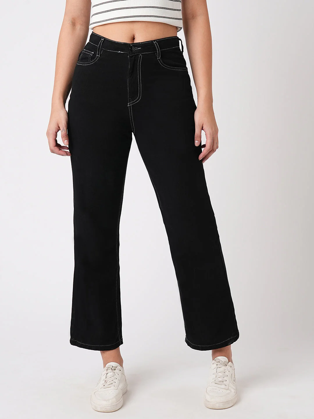 Women High-Rise Relaxed Straight Fit Jeans - Image 2