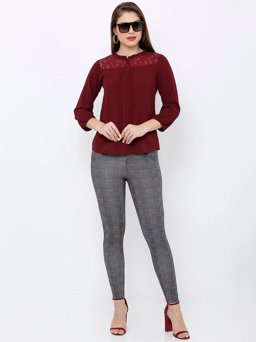Women High-Rise Skinny Fit Treggings