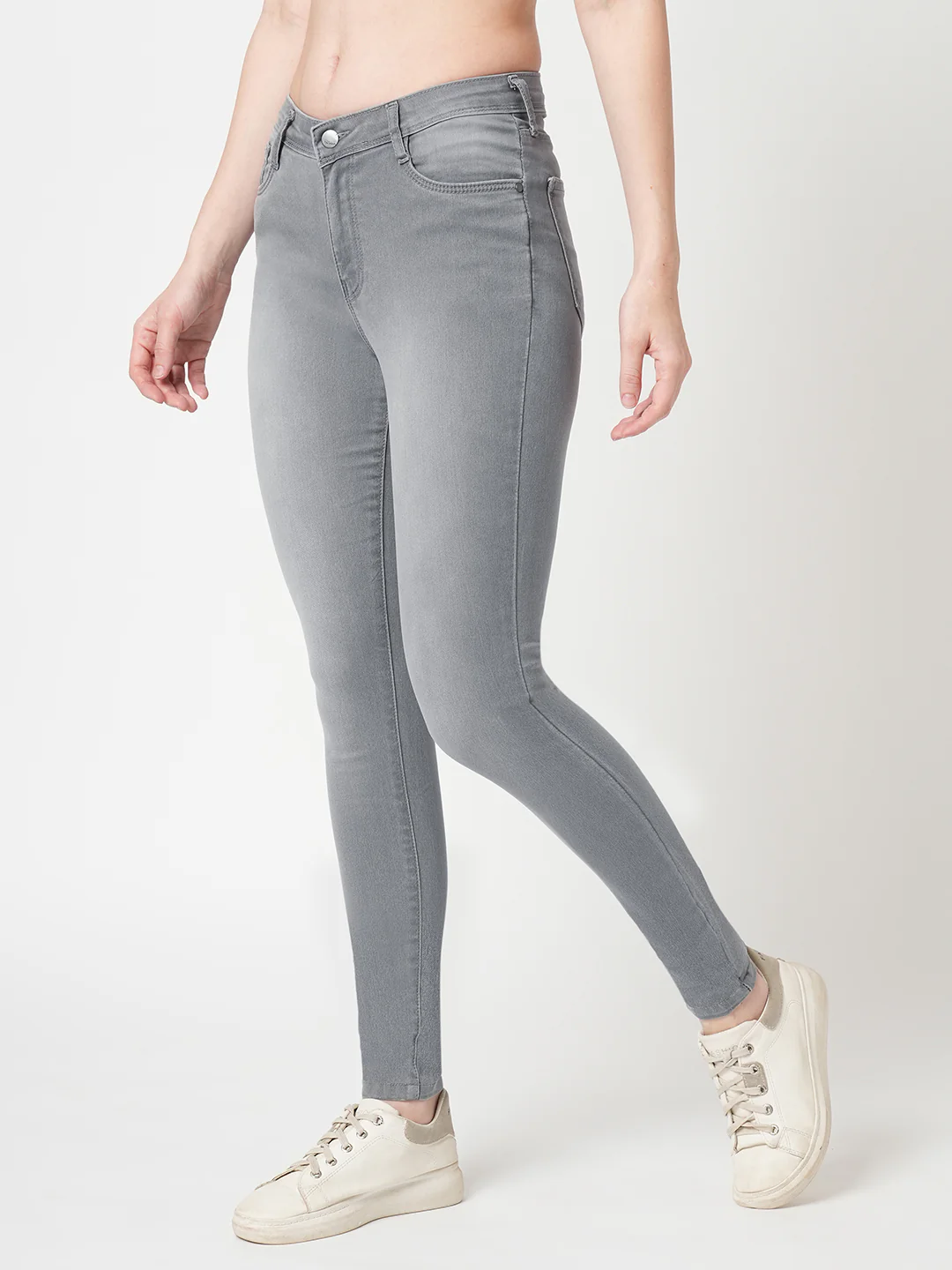 Women Grey High-Rise Skinny Jeans - Image 5