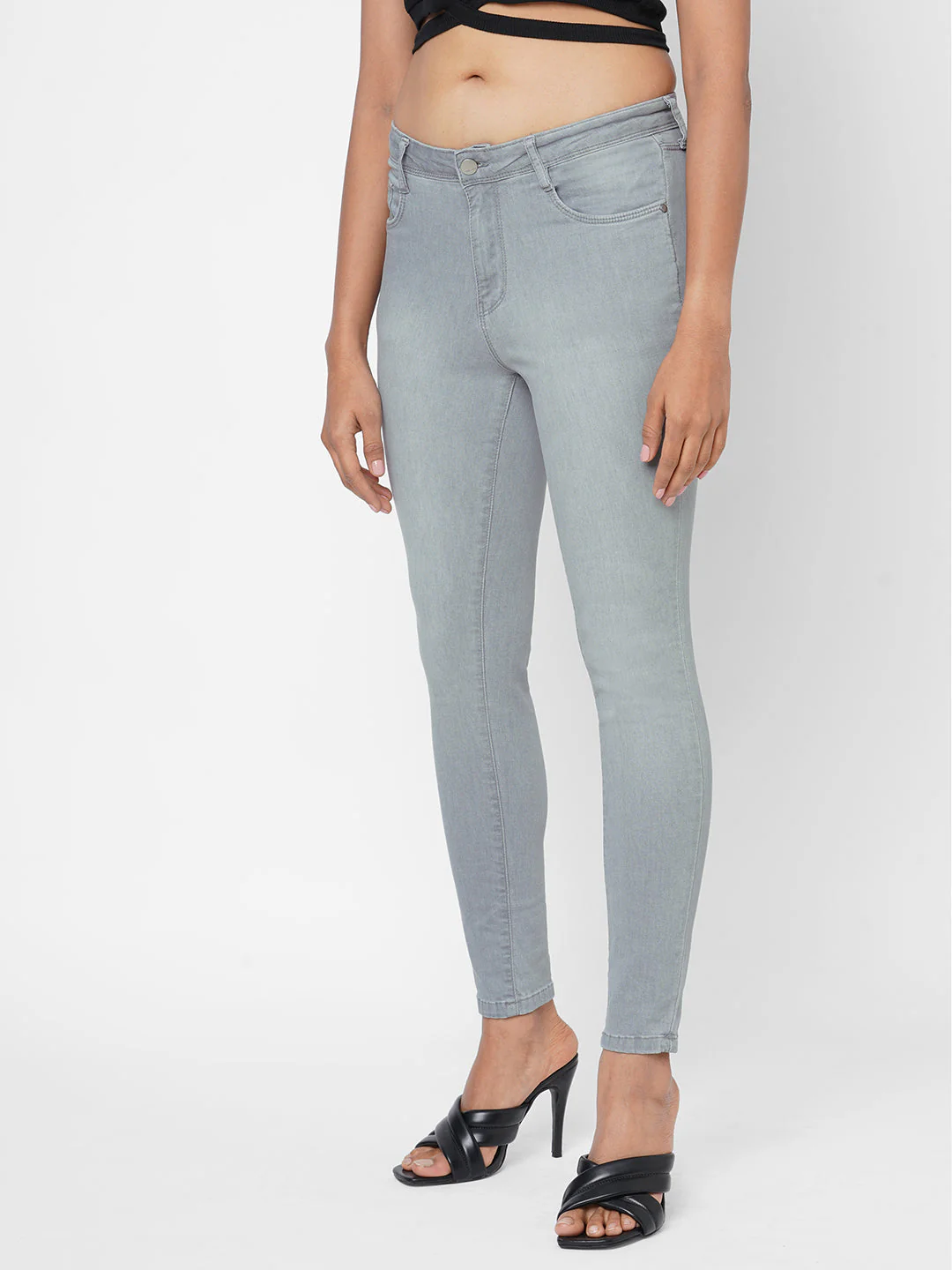 Women Grey High-Rise Skinny Jeans - Image 5