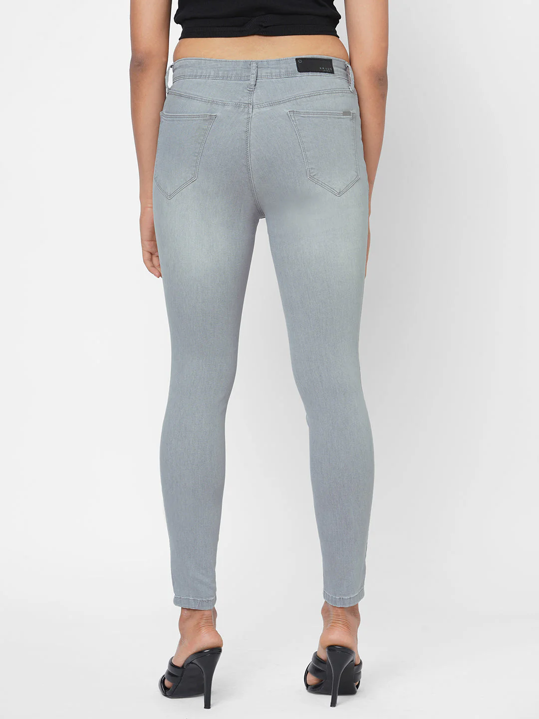 Women Grey High-Rise Skinny Jeans - Image 3