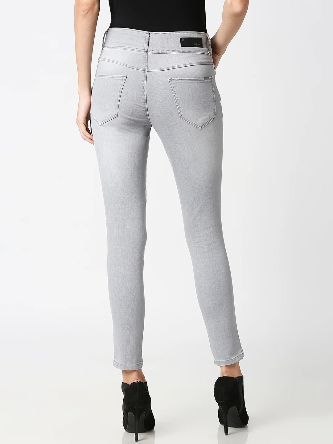 Women Grey High-Rise Skinny Jeans - Image 3