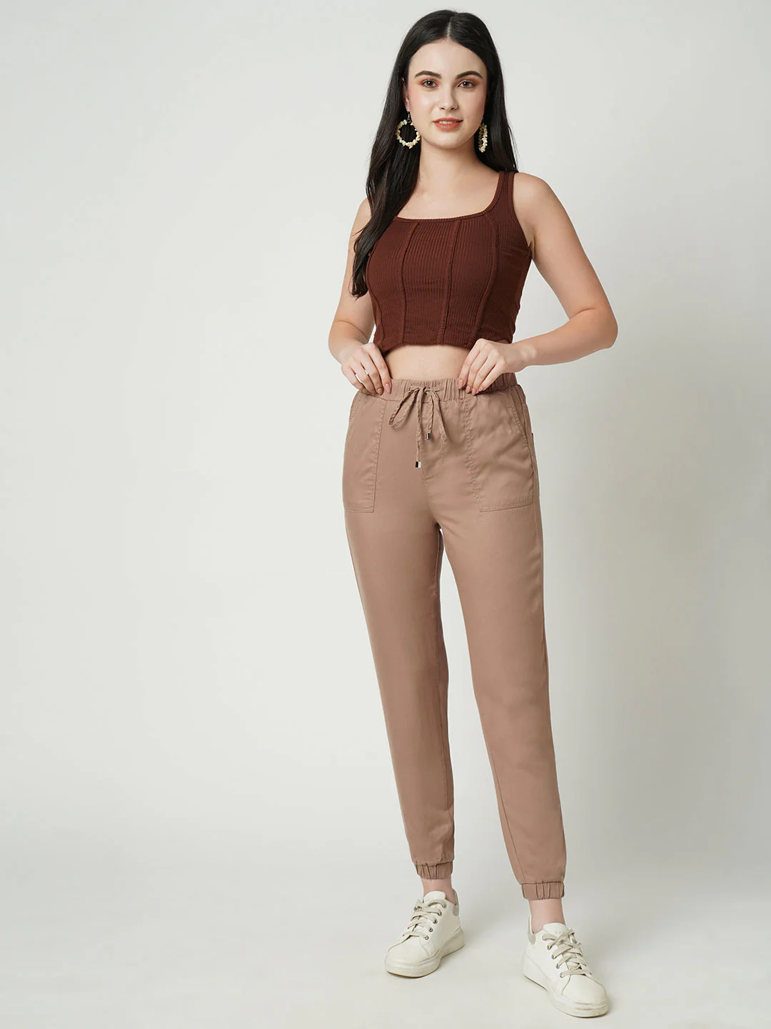 Women High-Rise Slim Fit Denim Joggers - Image 2