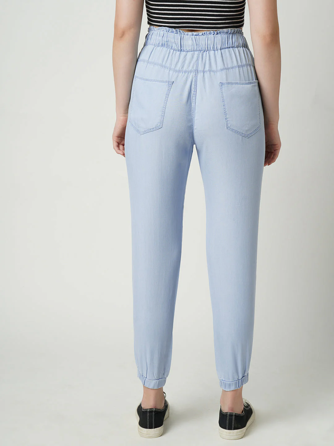 Women High-Rise Slim Fit Denim Joggers - Image 3