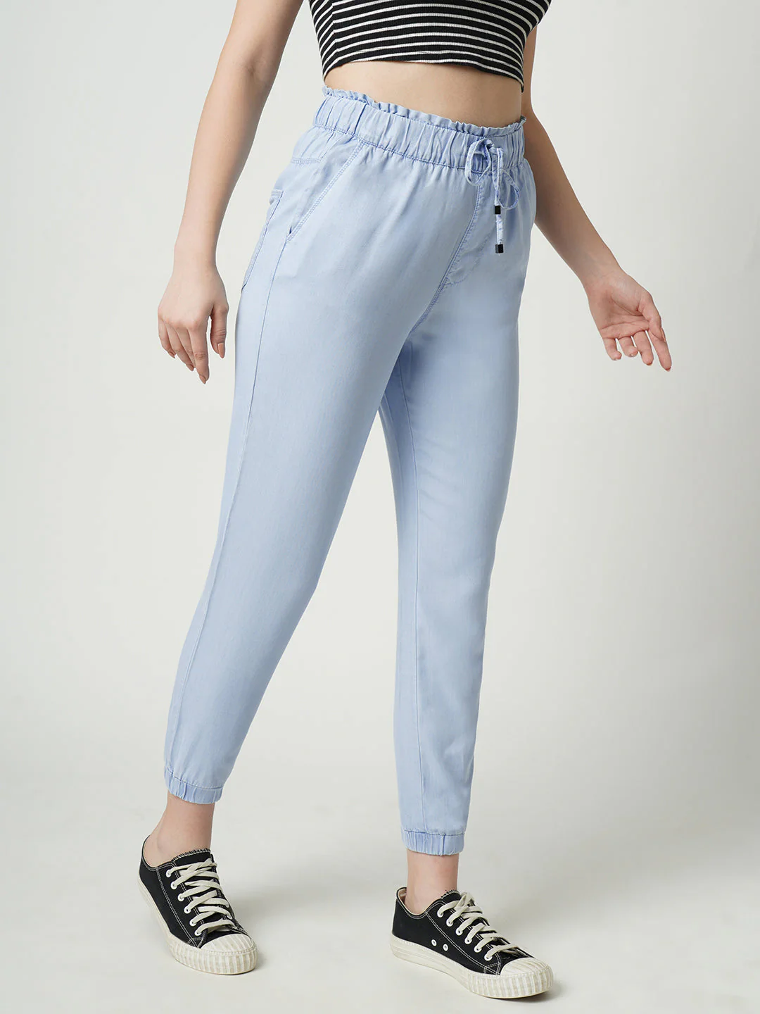 Women High-Rise Slim Fit Denim Joggers - Image 5