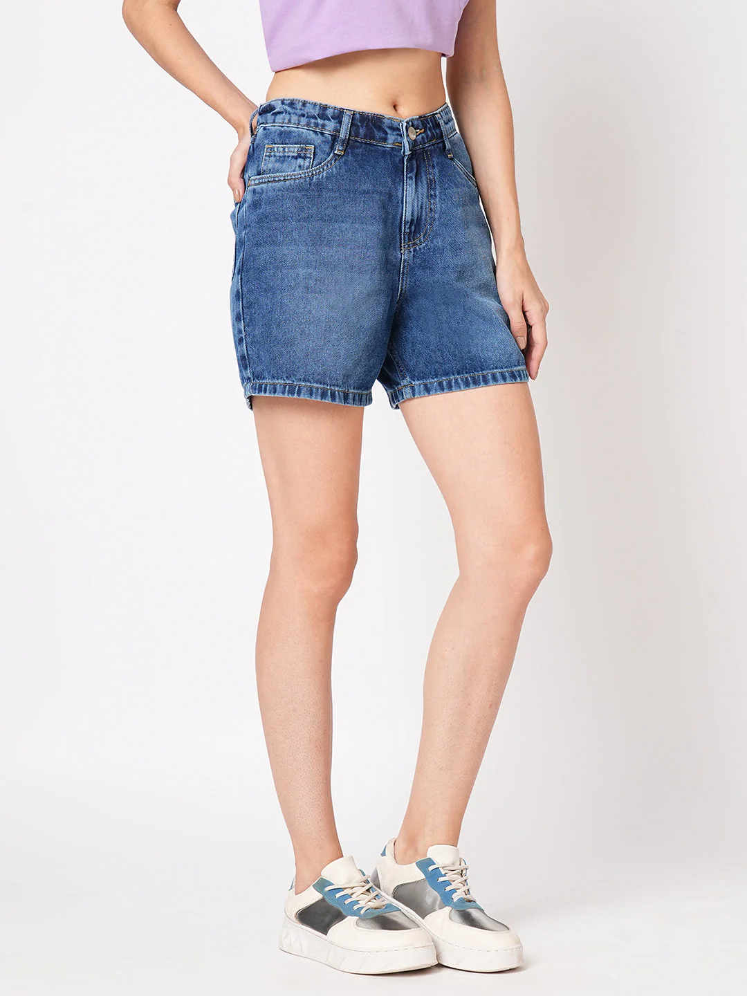 Women High-Rise Slim Fit Shorts - Image 5