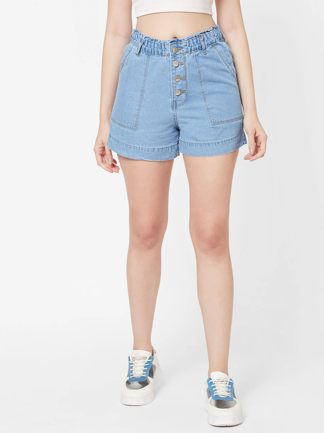 Women High-Rise Slim Fit Shorts - Image 2