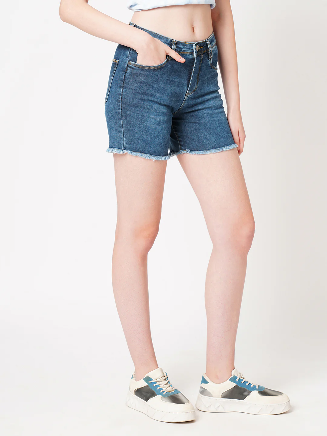 Women High-Rise Slim Shorts - Image 5