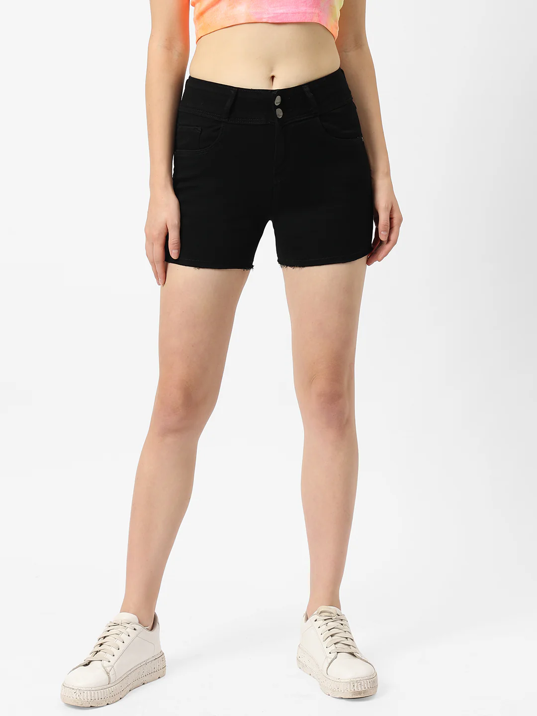 Women High-Rise Slim Shorts - Image 2