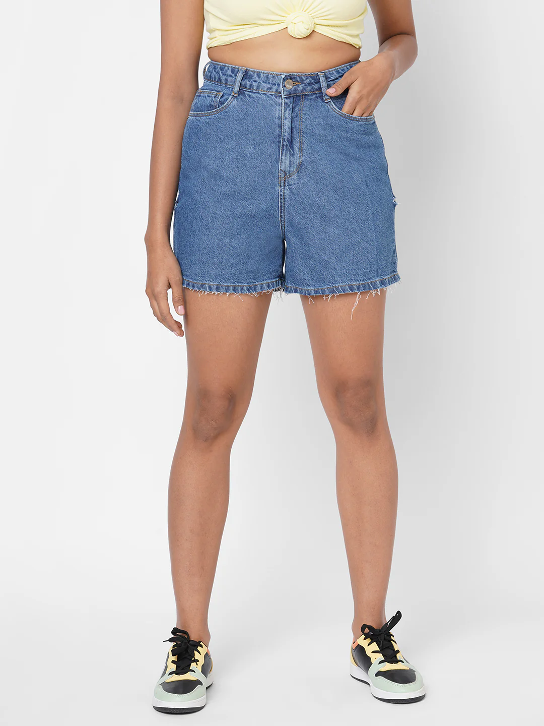 Women High-Rise Slim Shorts - Image 2