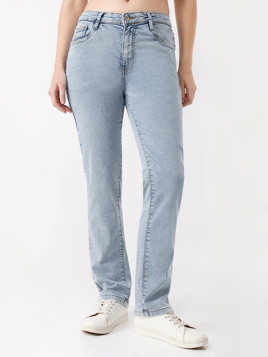 Women High-Rise Slim Straight Fit Jeans - Image 2