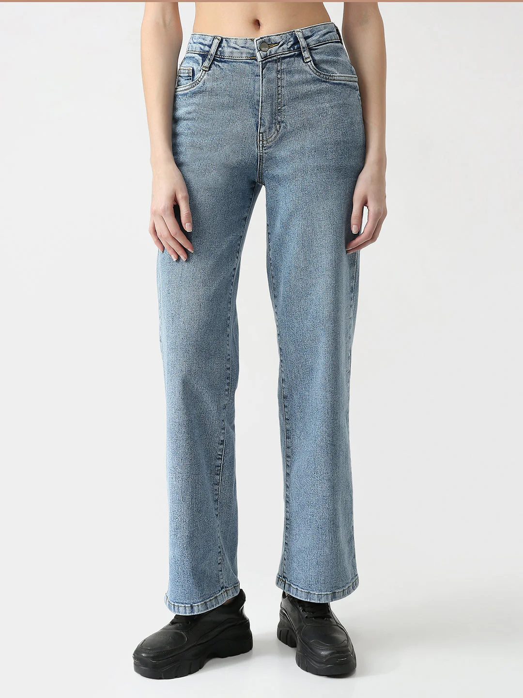 Women High-Rise Straight Fit Jeans - Image 2