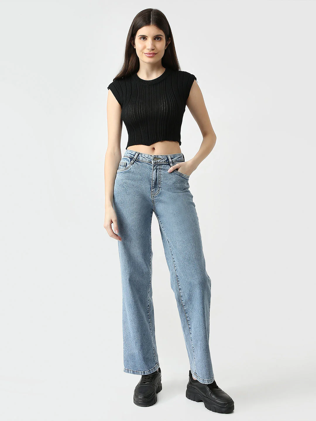 Women High-Rise Straight Fit Jeans - Image 4