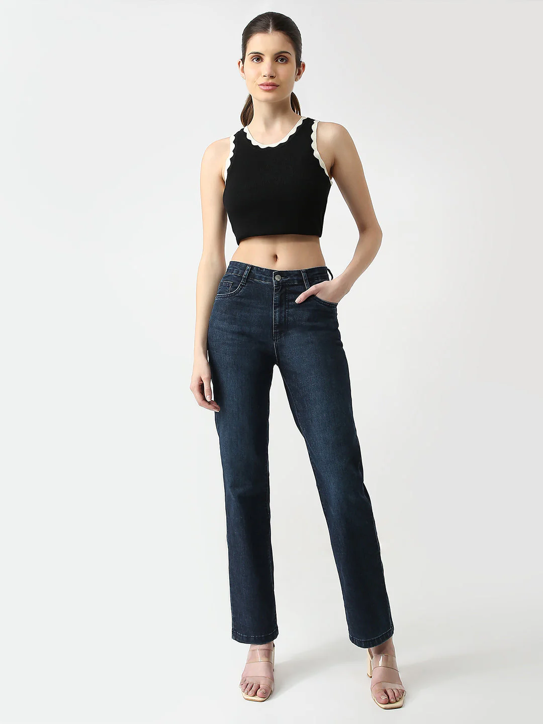 Women High-Rise Straight Fit Jeans - Image 4