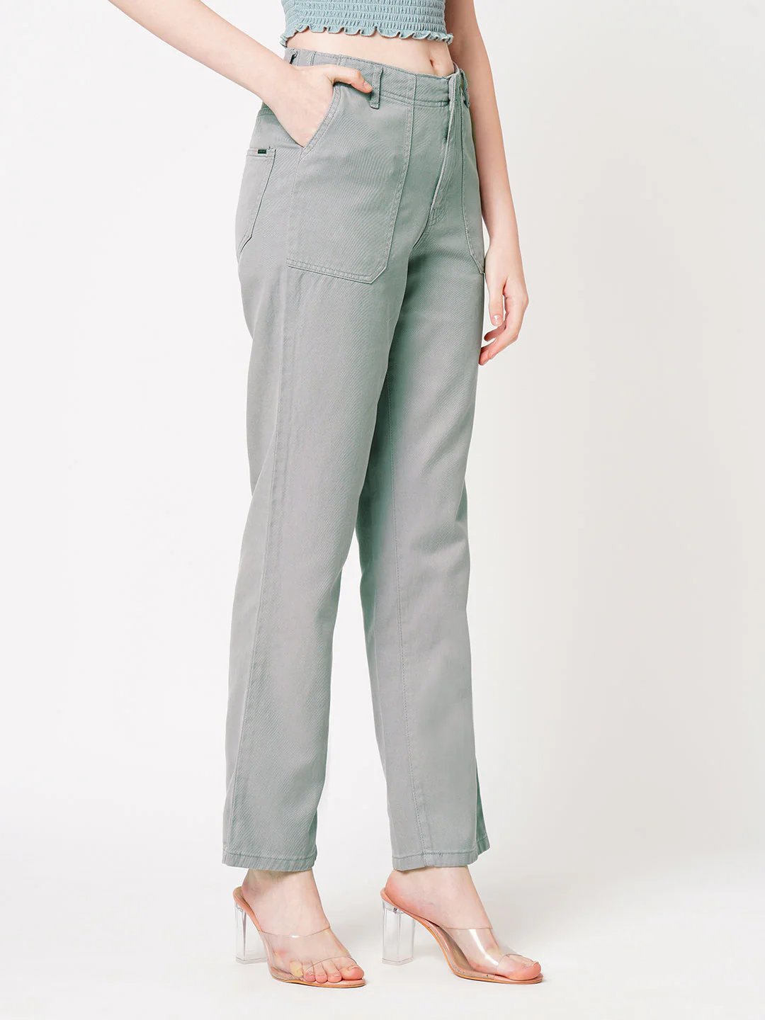 Women Grey High-Rise Straight Fit Jeans - Image 5