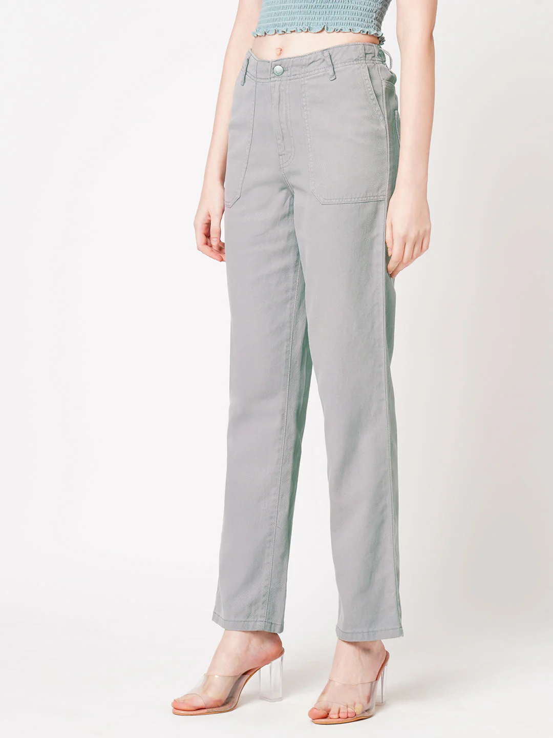 Women Grey High-Rise Straight Fit Jeans - Image 6