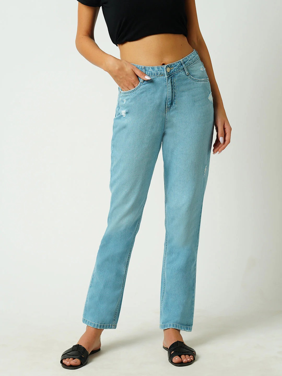 Women High-Rise Straight Fit Jeans - Image 2