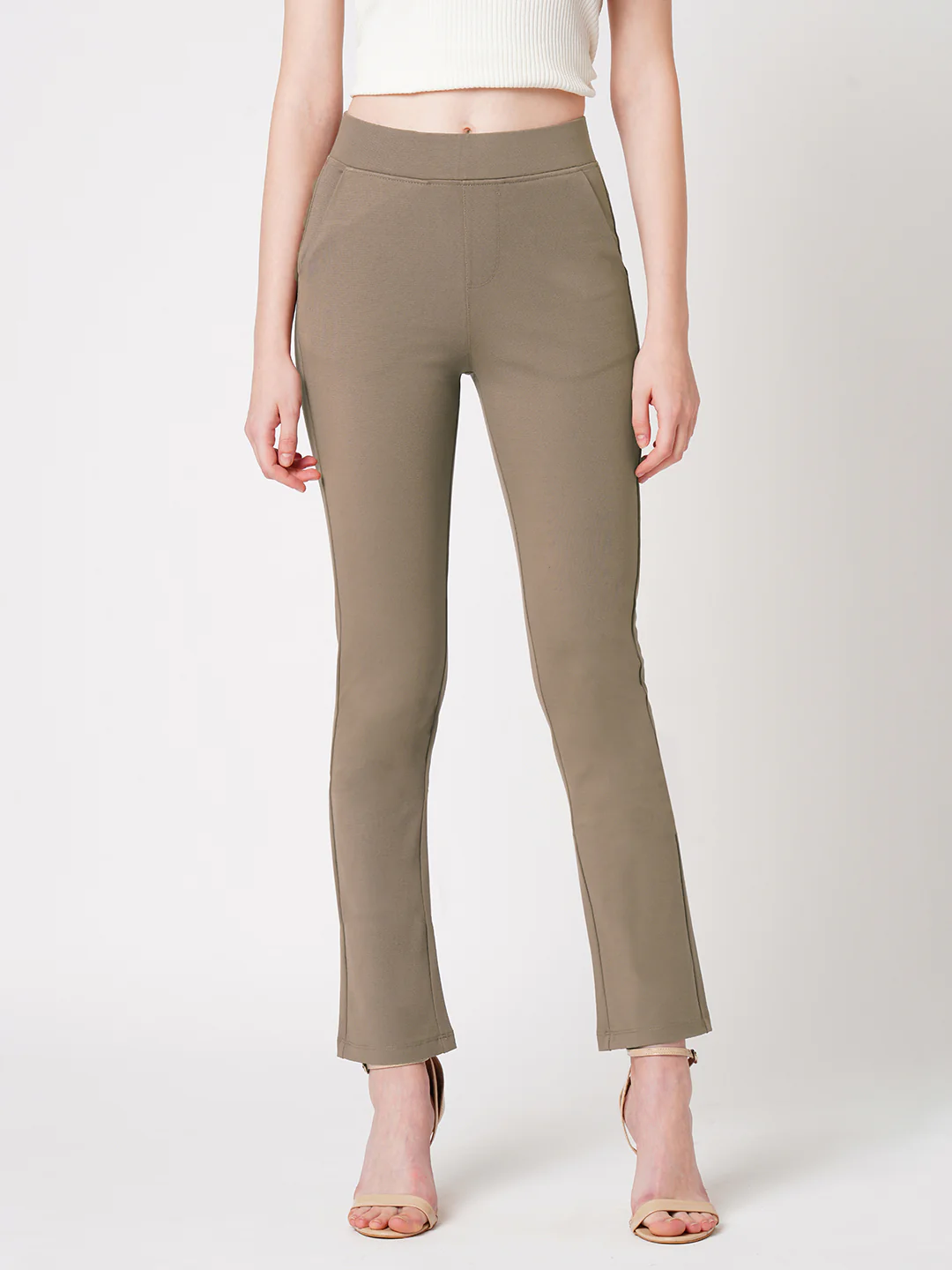 Women High-Rise Straight Treggings