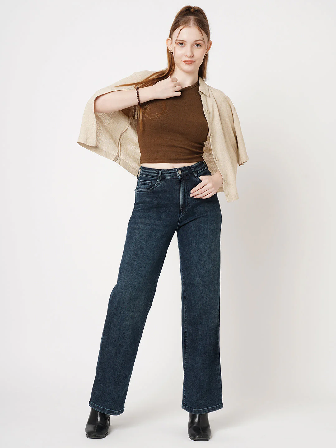 Women High-Rise Wide Leg Jeans