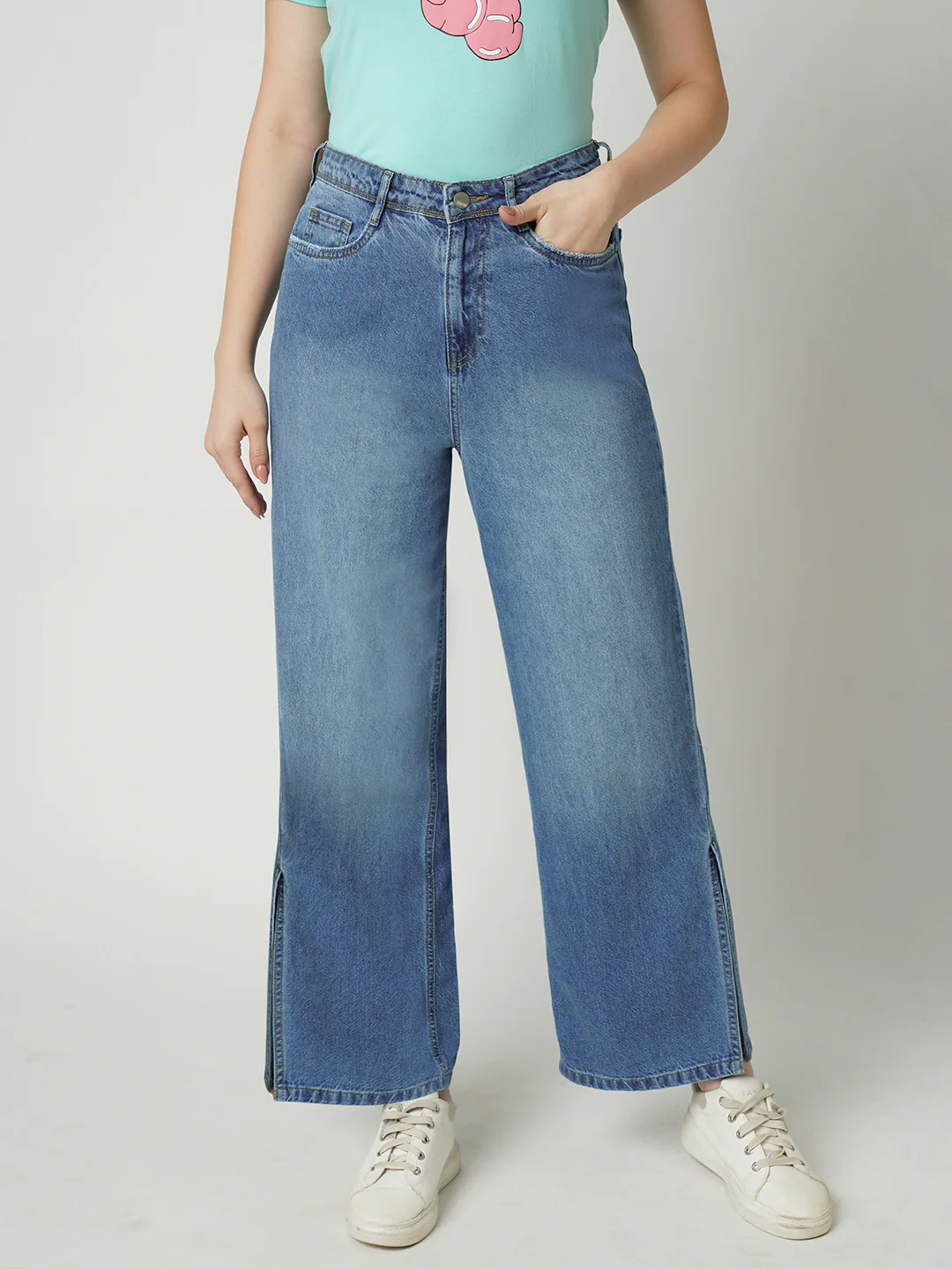 Women High-Rise Wide Leg Jeans - Image 2