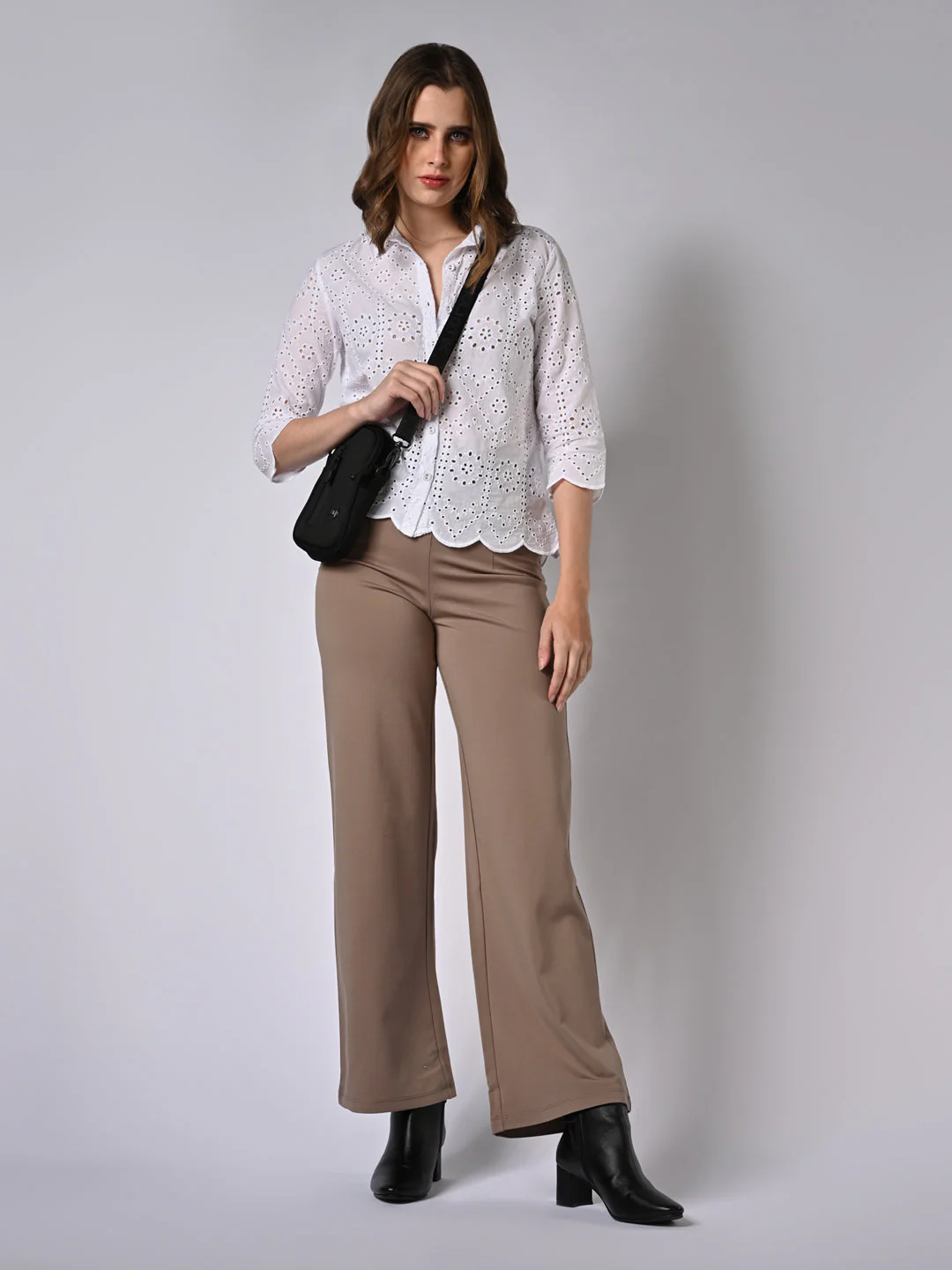 Women High-Rise Wide Leg Treggings