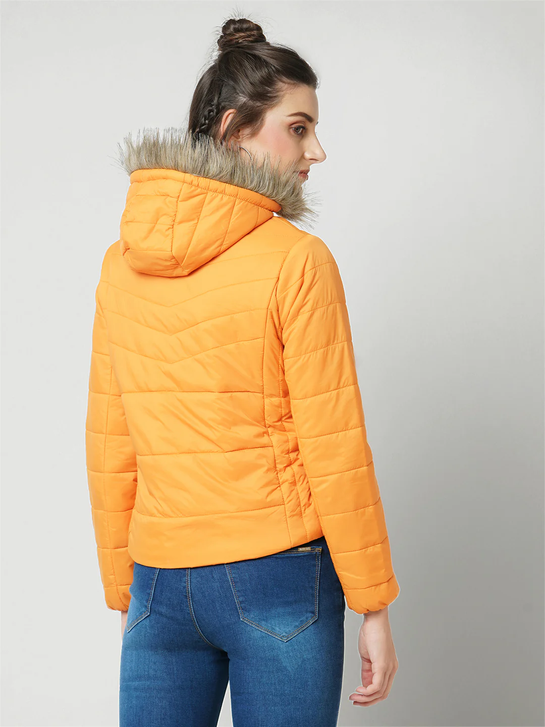 Women Honey Mustard Winter Jacket - Image 3