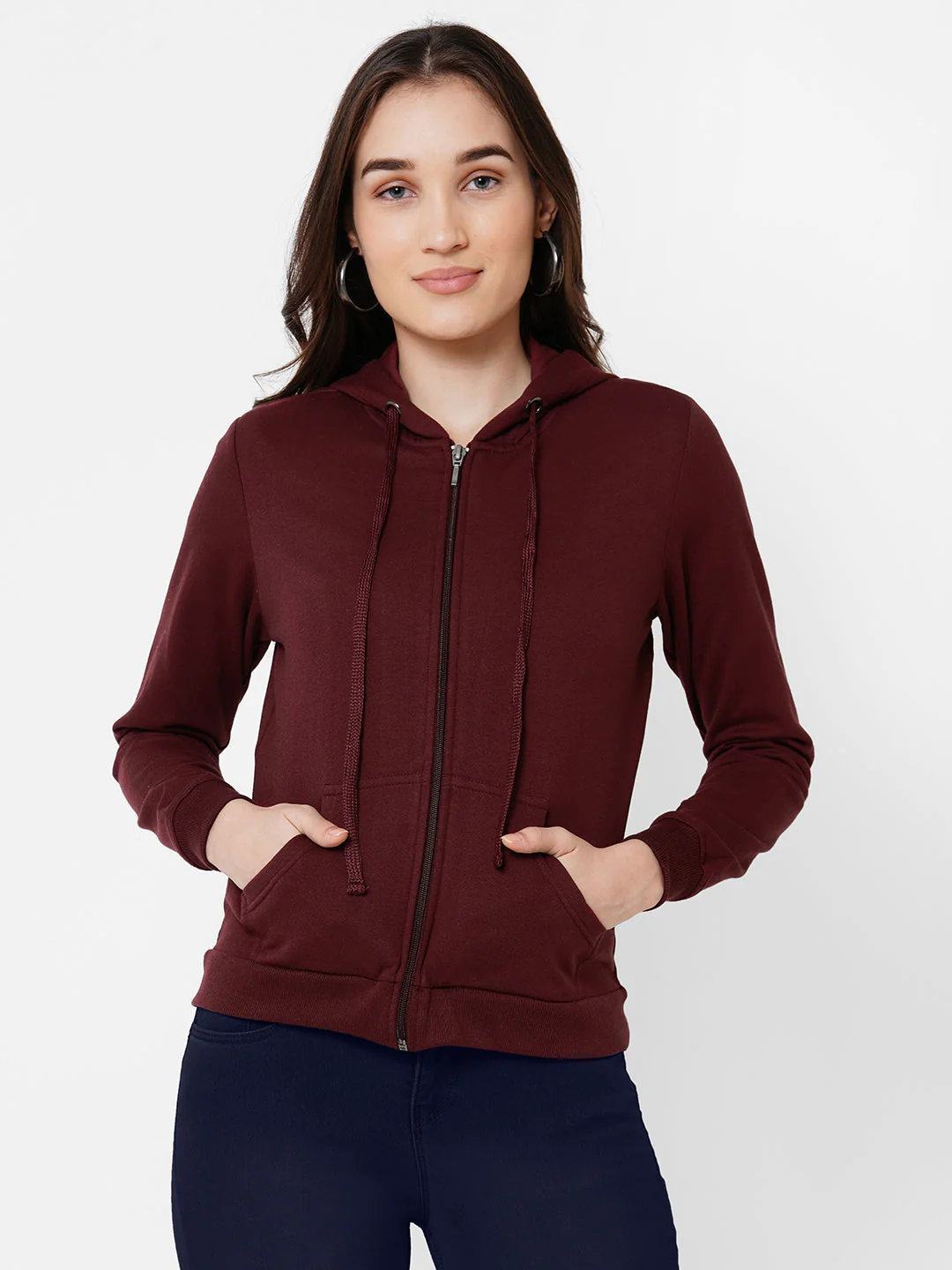 Women Hooded With Pockets Sweatshirt - Image 2