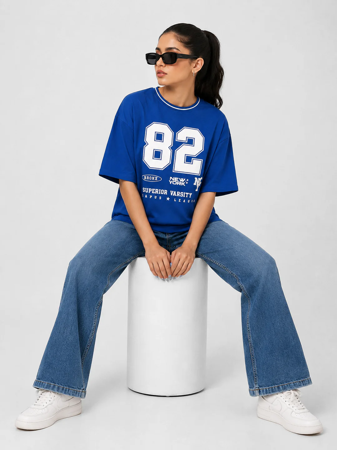 Women Indigo Overshized T-Shirt