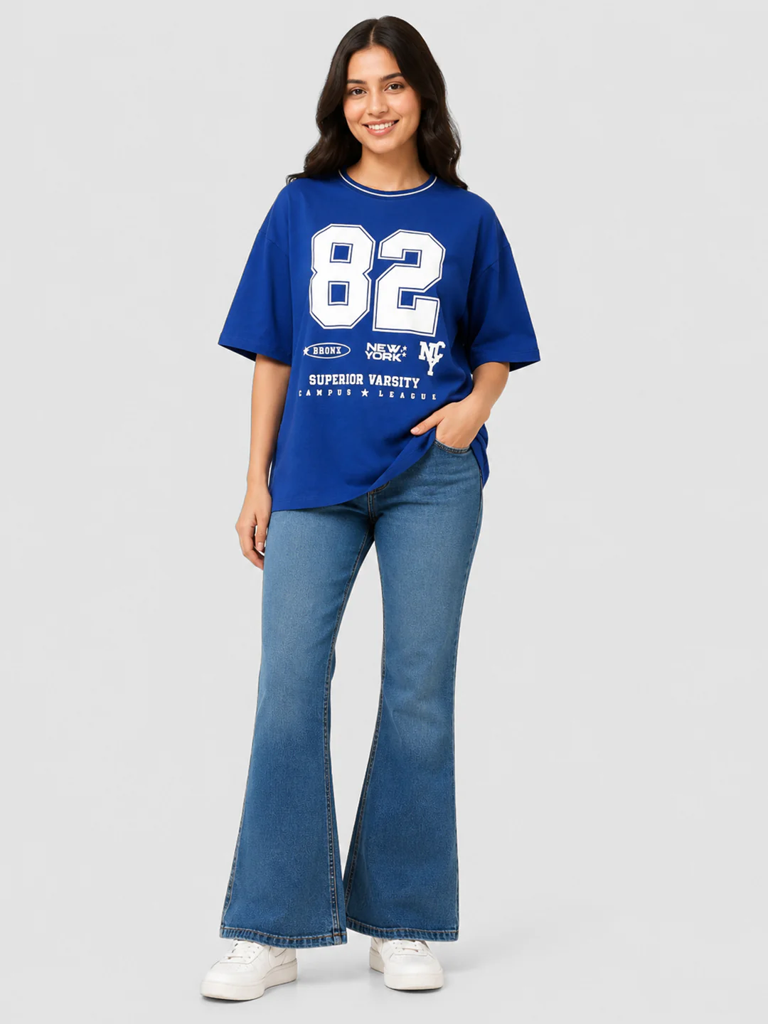 Women Indigo Overshized T-Shirt - Image 4