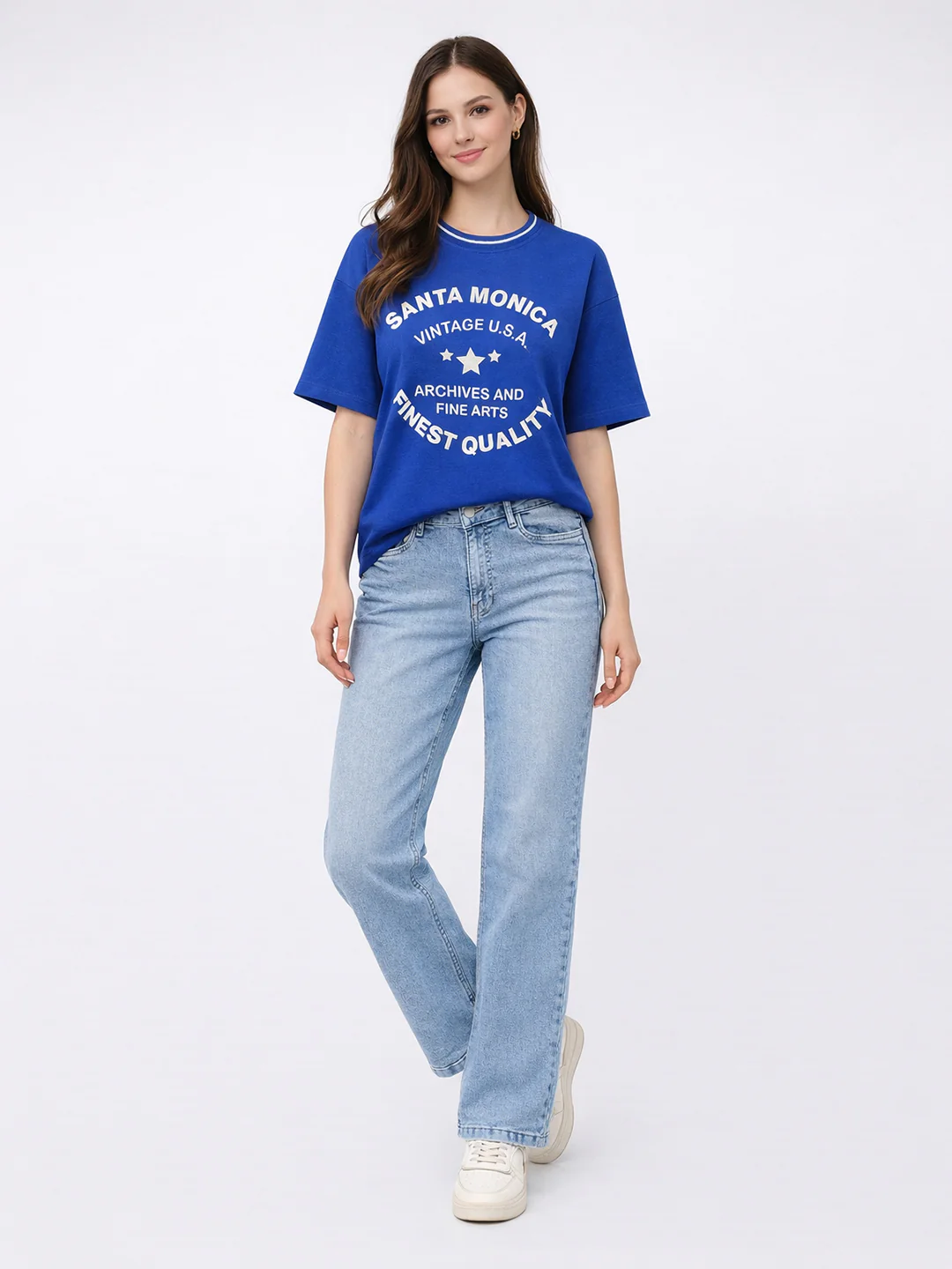 Women Indigo Oversized T-Shirt