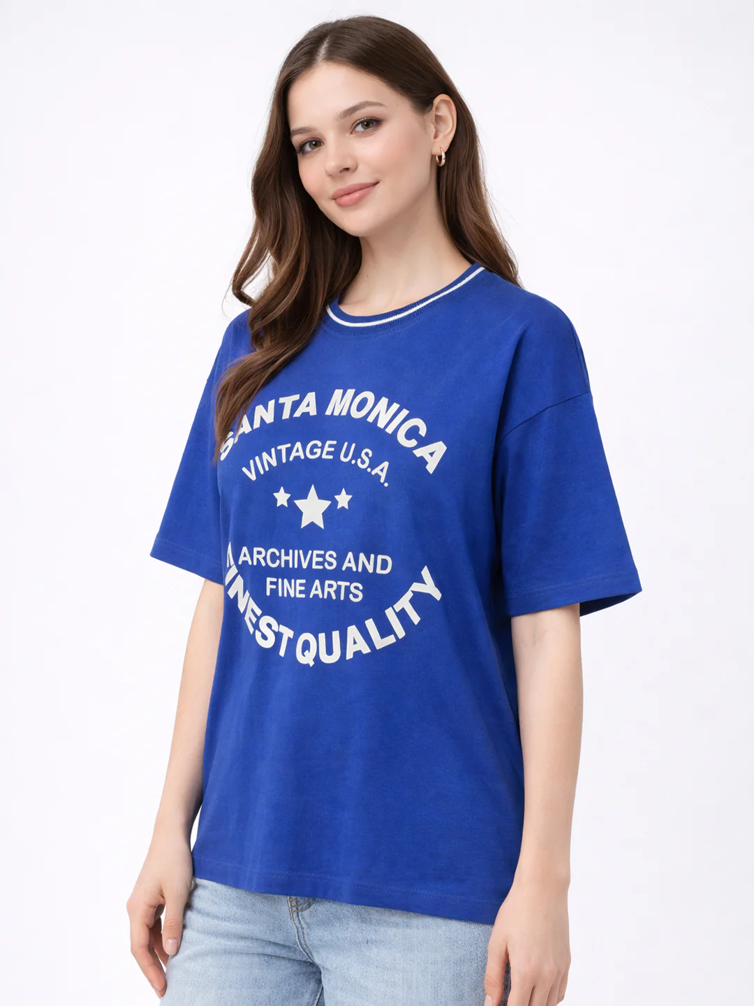 Women Indigo Oversized T-Shirt - Image 5