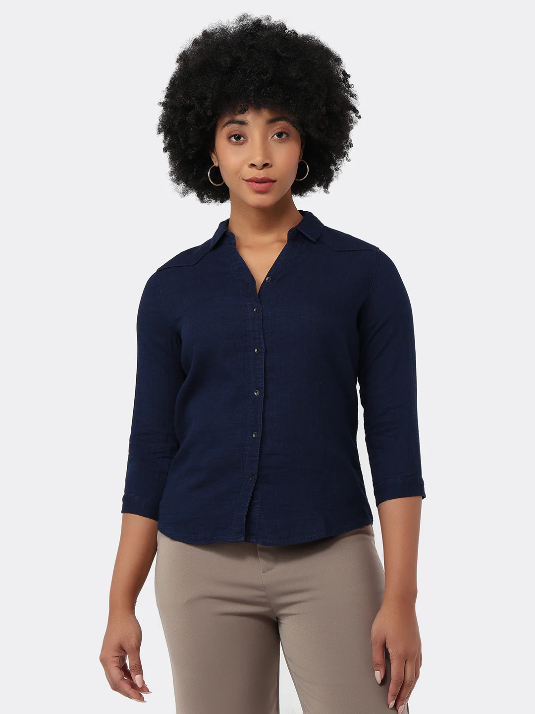 Women Indigo Slim Fit Shirt - Image 2