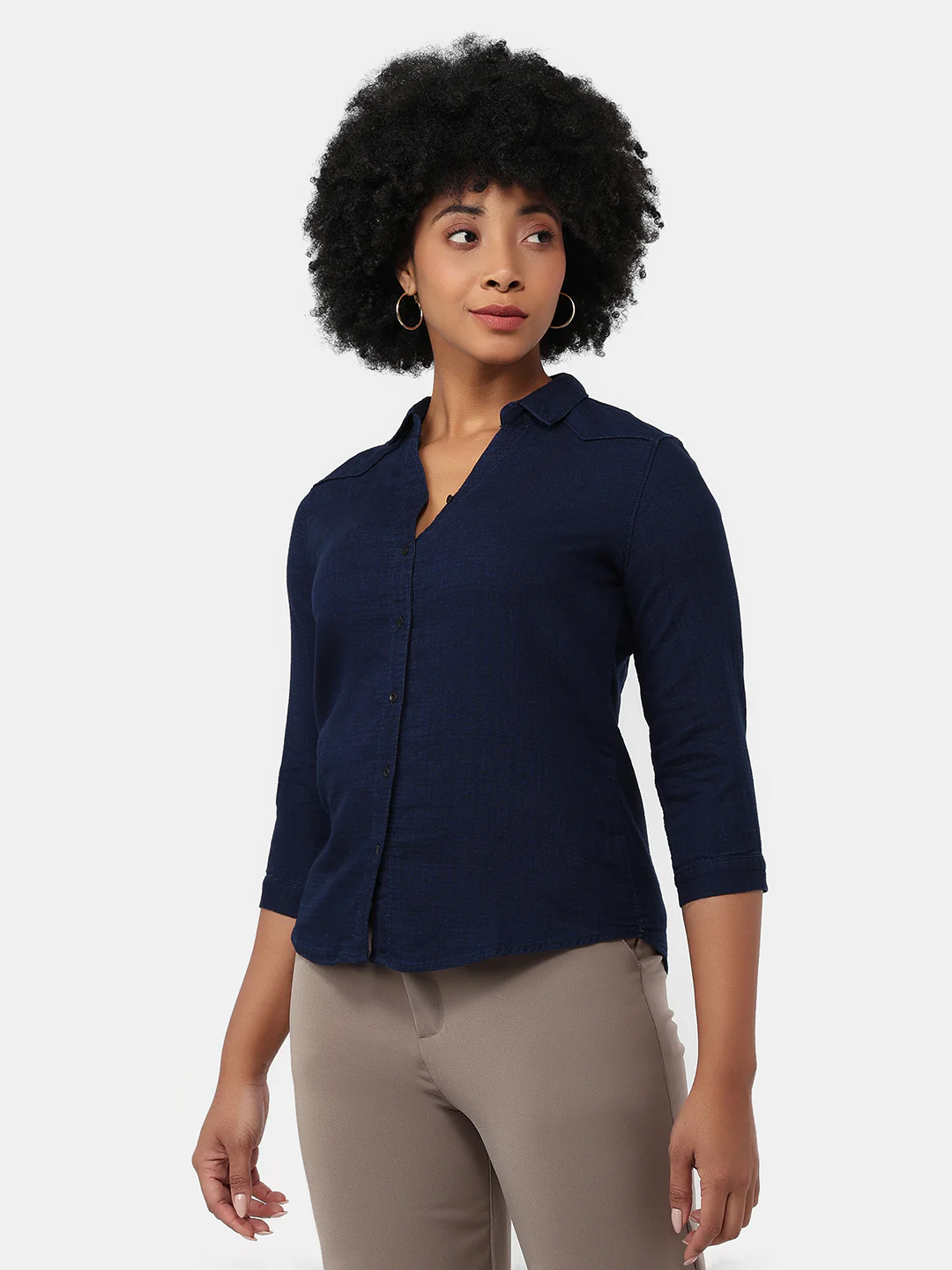 Women Indigo Slim Fit Shirt - Image 4