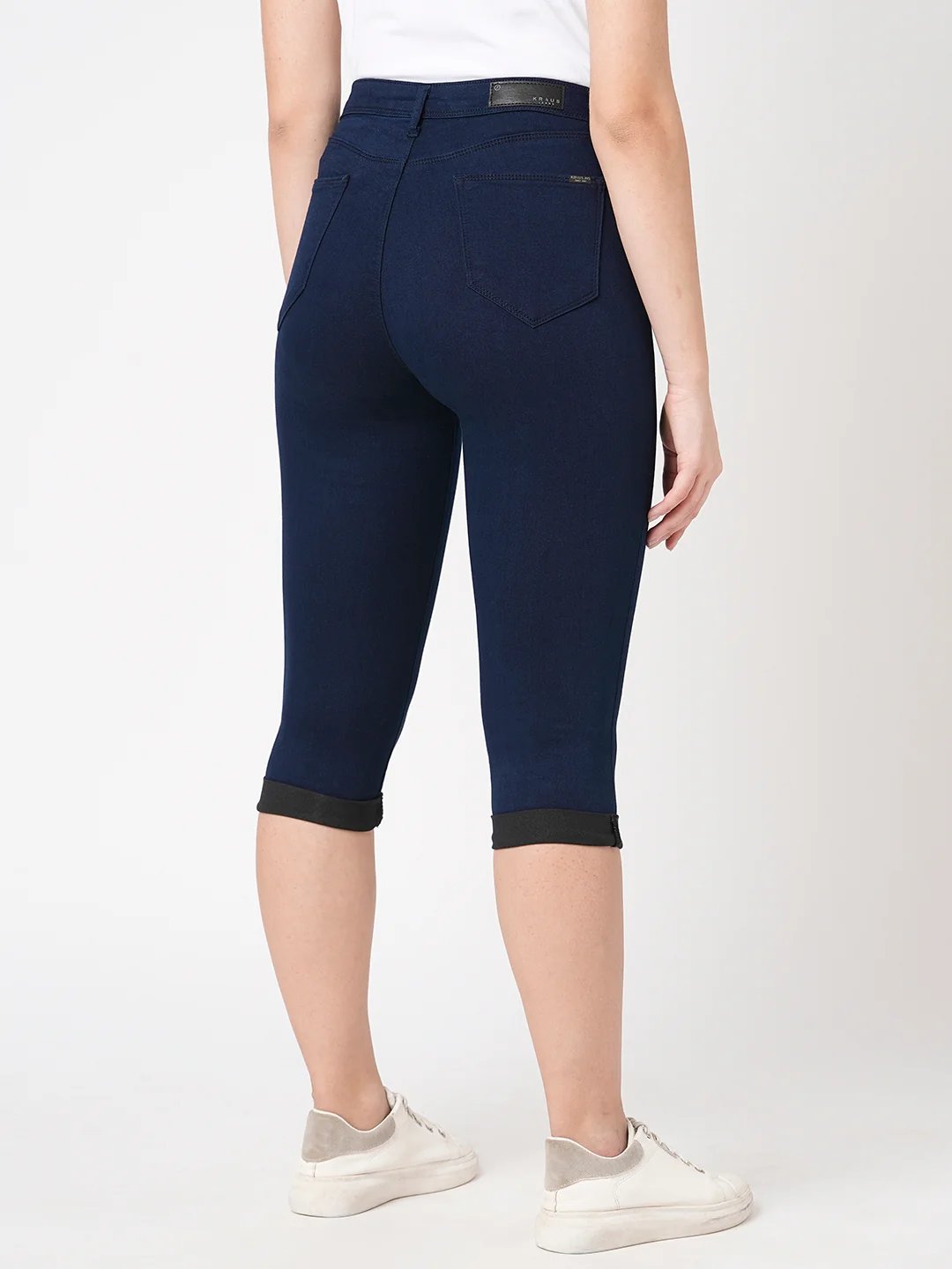 Women Ink Blue High-Rise Capri - Image 3